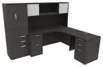 L Shaped Desk with Hutch and Storage