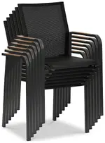 Modern Industrial Outdoor Armchair - Set of 2 