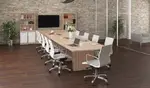 Boat Shaped Conference Table and Chairs Set