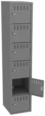 Six Large Box Lockers 