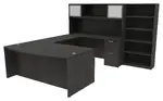 Bow Front Desk with Hutch