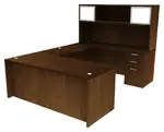 Bow Front Desk with Hutch