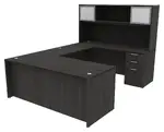 Bow Front Desk with Hutch