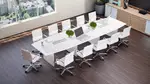 Boat Shaped Conference Table and Chairs Set