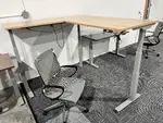 Height-Adjustable L-Shaped Desk