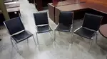 Metal & Black Faux Leather Office Guest Chairs