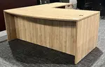 Bow Front L-Shape Desk with Suspended Pedestal