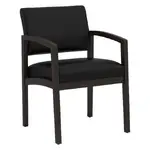 Leather Guest Chair with Wood Frame