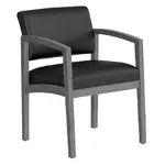 Leather Guest Chair with Wood Frame