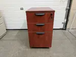 3 Drawer Mobile Cherry Laminate Pedestal File 