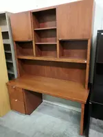 Solid Wood Cherry Desk With Tall Hutch