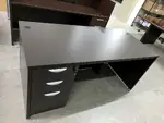Dark Walnut Express Laminate Executive Desk With Drawers 
