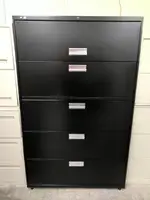 Black Hon 5 Drawer Lateral File Cabinet