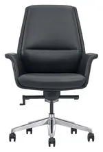 Flared Leather Midback Office Chair 