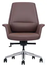 Flared Leather Midback Office Chair 