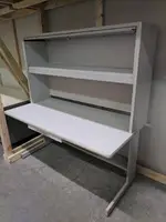 Off White Laminate Training Table With Hutch
