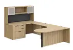 U Shaped Peninsula Desk with Hutch