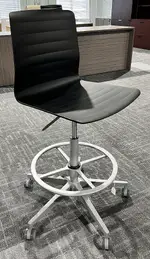 Black Adjustable Stool with Back
