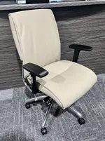 Tan Leather Mid-Back Office Chair