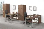 2 Person L Shaped Desk with Storage