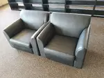 Fabrique Par Black Leather Club Chairs
