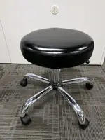 Fabrique Par Rolling Black Vinyl Stool