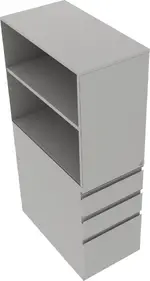 Storage Tower with Drawers and Shelves