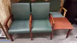 Two Seat Waiting Room Bench with Side Table