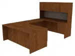 U Shaped Desk with Hutch and Drawers