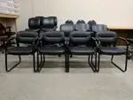 Fabrique Par Black Leather Guest Chairs