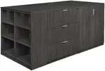 3 Lateral File with Storage and Bookcase
