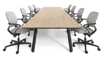 Rectangular Conference Table with Metal Legs