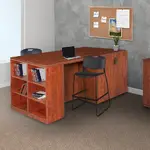 2 Person Standing Desk with Storage Cabinets