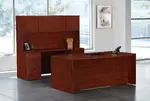 Bow Front Desk and Credenza with Hutch