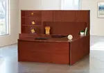 Bow Front U Shaped Desk with Storage