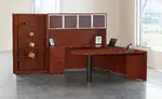 U Shaped Peninsula Desk with Bookcase