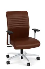 Brown Leather Mid Back Office Chair