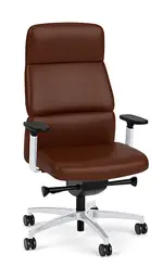 Brown Leather High Back Office Chair