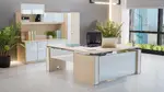 Height Adjustable L Shape Desk with Storage