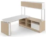 Height Adjustable L Shape Desk with Storage