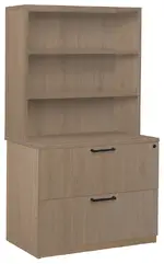 Lateral File Cabinet with Bookcase Hutch