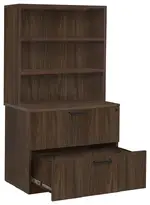 Lateral File Cabinet with Bookcase Hutch
