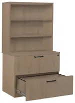 Lateral File Cabinet with Bookcase Hutch