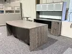 Desk and Credenza with Hutch Set
