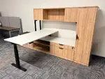 Height Adjustable Desk with Storage and Hutch