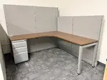 L Shaped Cubicle Desk with Drawers