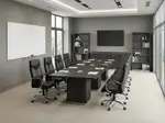 Conference Table with Chairs and Storage