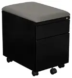 2 Drawer Mobile Pedestal with Cushion Top