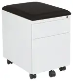 2 Drawer Mobile Pedestal with Cushion Top