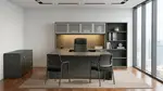 Bow Front U Shape Desk with Storage